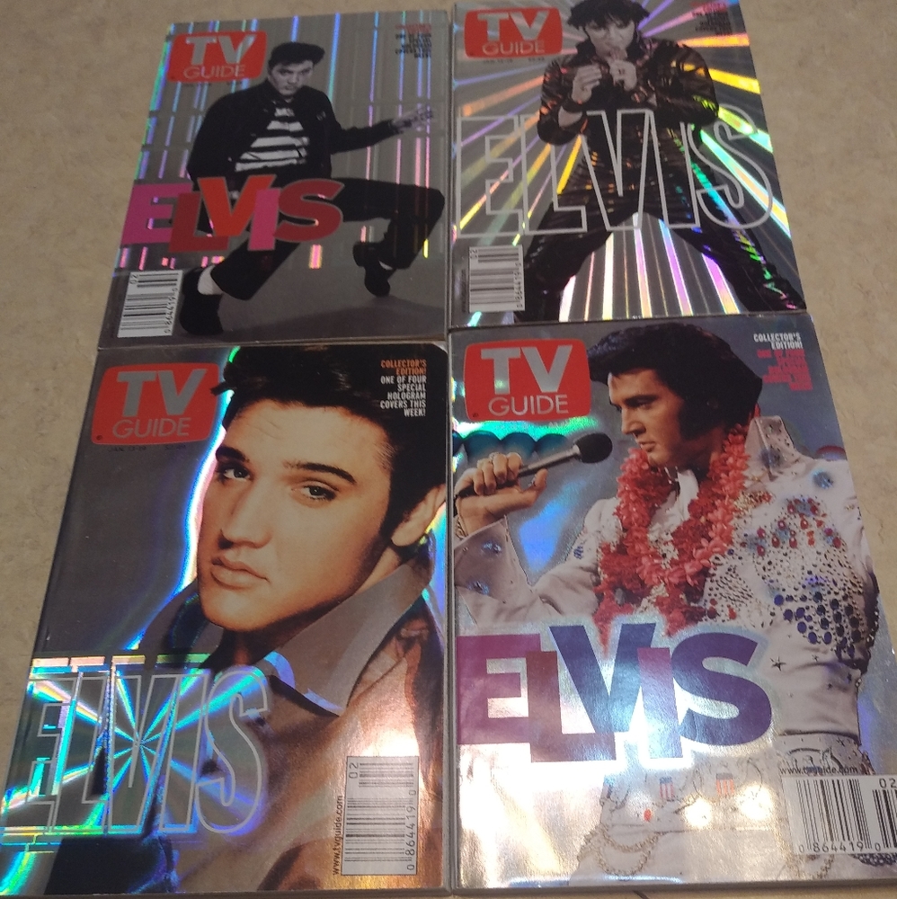 TV Guide Hologram covers - Elvis!  Set of 4